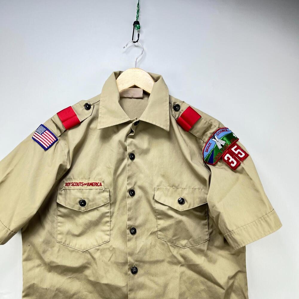 Vintage 80s Boy Scouts of America Shirt Youth XL - Picture 2 of 15